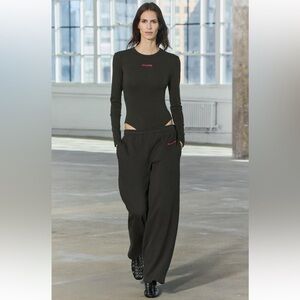 Zara Black T shirt with Red Detail